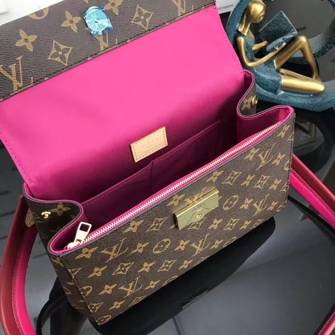 Louis Vuitton CLUNY BB Monogram Handbag M42738 Fuchsia/Bordeaux Red